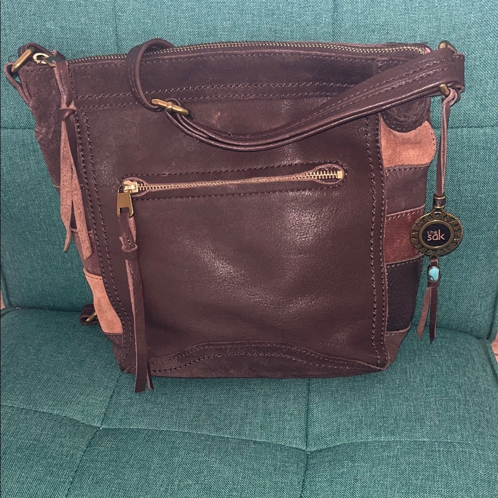 The Sak Leather Patchwork Shoulder Bag